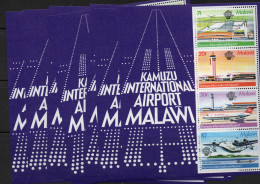 MALAWI -  1977 - KAMUZU AIRPORT S/SHEETS X `10  MINT NEVER HINGED, SG £25 - Malawi (1964-...)
