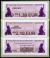 FRANCE (2025) Mint Set / Série ATM LISA NABANCO - Salon Philatélique De Printemps 2025 - Place De La République Paris - 2010-... Illustrated Franking Labels