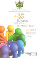 2008 Repubblica Di San Marino - Dialogo Interculturalale 2 Euro - FDC - Autres & Non Classés