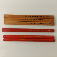 Lot Of 6 Vintage Carpenter Pencils Great Wall Bulgaria Czechoslovakia China #5835 - Lapiceros