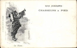 CPA Militaria Chasseurs A Pied La Diane - Uniforms