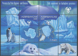 ARCTIC-ANTARCTIC, AZERBAIJAN 2009 PRESERVATION OF POLAR REGIONS S/S OF 2** (MNH) - Autres & Non Classés