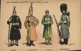 CPA Militaria Les Armees D'Europe Soldats En Tenue D'hiver France Allemagne Italie Angleterre - Uniforms