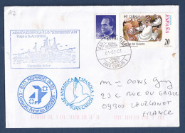 Espagne - Lettre - Armada Espanola BIO - Hesperides - A 33 - Viaje A La Antartida - Campana Polar - 2001 - Covers & Documents