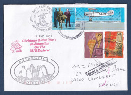 Argentine - Lettre - Base Esperanza - Chistmas Et New Year's In Antarctica - On The M/S Explorer - 2001 - Lettres & Documents