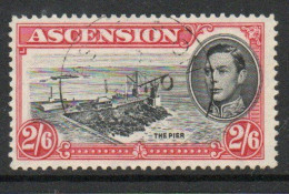 Ascension GVI 1938-53 Definitives, 2/6d Black & Deep Carmine, P.13, Used, SG 45c - Ascension (Ile De L')