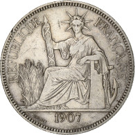 Indochine Française, Piastre, 1907, Paris, Argent, TB+, KM:5a.1 - Autres & Non Classés