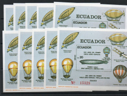 ECUADOR - 1983- MANNED FLIGHT / BALLOONS S/SHEETS X 10   MINT NEVER HINGED, SG £440 - Equateur