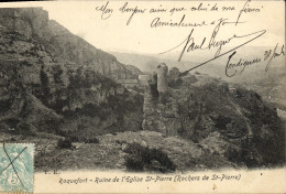 CPA Roquedort Ruine De L'Eglise St Pierre Rochers De St Pierre - Churches & Cathedrals
