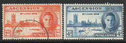 Ascension GVI 1946 Victory Set Of 2, Used, SG 48/9 - Ascension (Ile De L')
