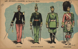 CPA Militaria Les Armees D'Europe France Autriche Hongrie Russie Angleterre Russia - Uniforms
