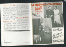 La Vie Phonographique "Pathé Septembre 1931" 26 Pages  - FAB 9604 - 78 T - Disques Pour Gramophone