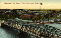 China, SHANGHAI, The Bund, Public Garden, Railway Bridge (1910s) Postcard - China