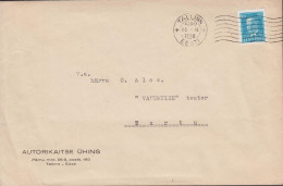 1936-40. EESTI POST.  PRESIDENT KONSTANTIN PÄTS__10 S. Cyan On Cover Cancelled TALLIN EESTI 2... (Michel 117) - JF529411 - Estonie