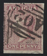 1863 ANTIGUA - 1d. Vermillion - Fake Postmark On Imperforate Plate Proof - Other & Unclassified