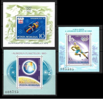 ● ROMANIA 1976 1979 1981 ֍ Innsbruck ● Lake Placio ● Space ● BF 123 + 140 + 151 ● Bob A 2 ● Hochey ● Terra Luna ● Sport - Blocks & Kleinbögen