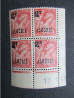 Bloc Daté 1945 - 4 Timbres Type Iris Surchargé Algérie 2F - N° 233 - Neufs
