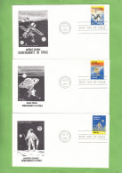 LOT DE 8 FDC " ACHIEVEMENTS IN SPACE ", 21 MAI 1981. - 1981-1990