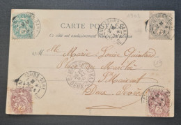 France,  Timbres Numéros 107, 108×2 Et 111 Sur Carte Postale. - Brieven En Documenten
