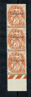 ANDORRE Type Blanc Surchargé 3c Bande De 3 Bas De Feuille ** Sans Charnière Gomme Origine TB - Neufs