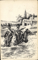 CPA Militaria Chasseurs A Cheval 1793 - Uniforms