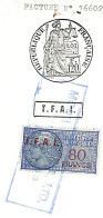 Timbre Fiscal 80 Francs Sur Papier Timbré 120 F TFAI 40 C Sur Facture 1974 - Djibouti (1977-...)