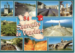 CPM Géographique 84 Souvenirs De VAUCLUSE - Lavande, Mont Ventoux. Fontaine. Multi Vues - Carte Geografiche