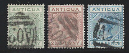 1882 ANTIGUA - SG N. 21/23 3 Valori USATI - Other & Unclassified