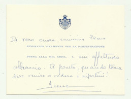 AUTOGRAFO IRENE DI GRECIA SU BIGLIETTO CON STEMMA CASATA - Other & Unclassified