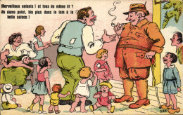 CPA Fantaisie Merveilleux Enfants ! Et Tous Du Meme Lit ? - Humour