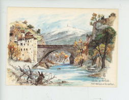 Vaison La Romaine : Pont Romain Et Le Ventoux, Aquarelle Robert Lépine (cp Vierge N°7226) - Vaison La Romaine