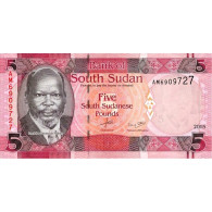 SOUDAN - PICK 11 - 5 POUNDS 2015 - Dr John Garang De Mabior - Vaches - Sudan