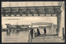 CPA Conflans-Fin-d`Oise, Sous Le Pont Suspendu - Autres & Non Classés