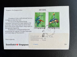 SINGAPORE 1975 POSTCARD SEND TO ENSCHEDE NETHERLANDS 05-10-1975 BIRDS - Singapour (1959-...)