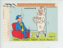 Le Tiercé Alexandre Illustrateur "Pierre Monique Albert Dans Le Désordre" Maternité Bébés Triplés Infirmière (cp Vierge) - Humour
