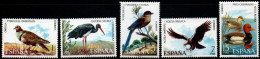 Spain 1972 Iberian Wildlife 5 Values MNH, Mi 2029-33, Sandgrouse, Black Stork, Blue Magpie, Eagle, Red-crested Pochard - Other & Unclassified