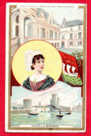Chromo Chicorée Voelcker Coumes à Bayon. Série Des Anciennes Provinces Françaises. Aunis Et Saintonge, Coiffe Et Blason. - Tee & Kaffee