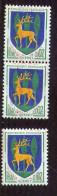 1962 - Armoiries De Gueret - 3 Tp N° 1351B Neufs - Timbres Maculés De Rouge - Unused Stamps