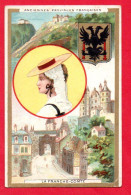 Chromo Chicorée Voelcker Coumes à Bayon. Série Des Anciennes Provinces Françaises. Franche-Comté, Coiffe Et Blason. - Tee & Kaffee