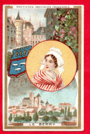 Chromo Chicorée Voelcker Coumes à Bayon. Série Des Anciennes Provinces Françaises. Le Berry, Coiffe Et Blason. - Tee & Kaffee