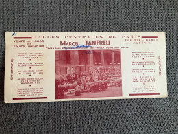 Buvard MARCEL JANFREU Halles Centrales De Paris  DUNKERQUE TUNISIE MAROC ALGÉRIE BORDEAUX MARSEILLE SETE ROUEN DIEPPE. - Levensmiddelen