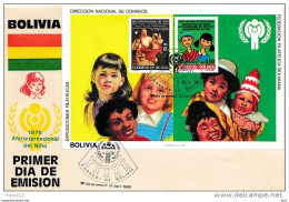 A08000)Kinder: Bolivien Bl 94 FDC - Autres & Non Classés