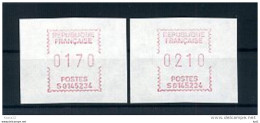 A29282)Frankreich ATM 7**, 2 Marken - 1985 « Carrier » Paper