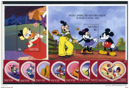 A26804)Disney: Nevis 866 - 873** + Bl 85** + 86** - Disney