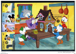 A26785)Disney: Lesotho 613 - 616** + Bl 38** - Disney