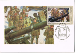 58585. Tarjeta Maxima MOSCU (Urss) Rusia 1975. Escena Militar En Guerra 1942 Wold War II - Cartes Maximum