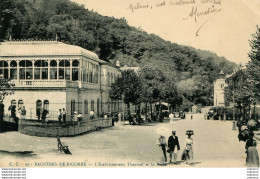 CPA - BAGNERES-DE-BIGORRE - ETABLISSEMENT THERMAL ET LA PLACE - Bagneres De Bigorre