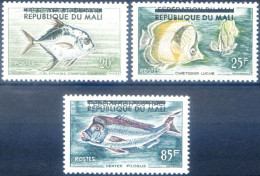 Fauna. Pesci. Soprastampati 1961. - Mali (1959-...)