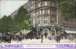 Paris CPA Le Theatre Du Vaudeville Et Le Boulevard Des Italiens - Paris (09)