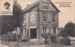 MARNE  ESTERNAY   Le Café De La Gare Apres Le Bombardement - Esternay